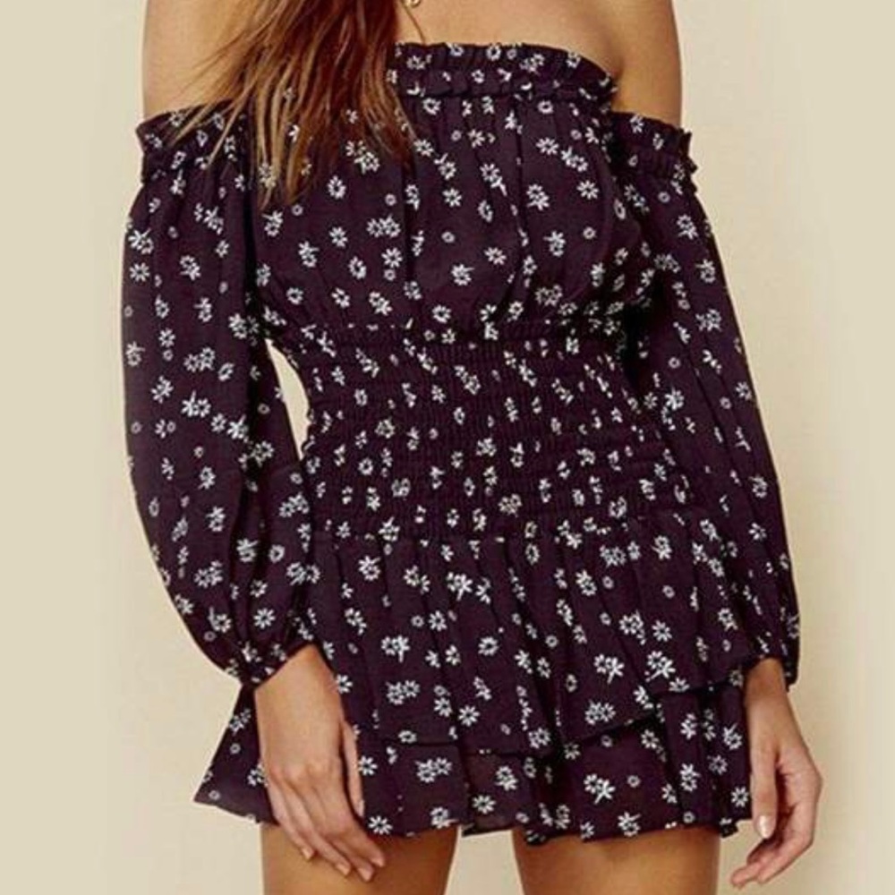 BLUE LIFE OFF THE SHOULDER ROMPER